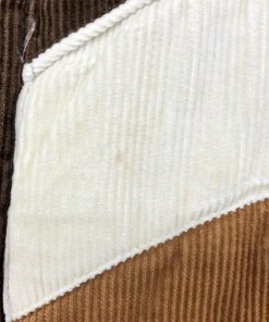 BEAMS ビームス L メンズ 中綿ジャケット コーデュロイ ブルゾン ドットボタン×ジップ留め 長袖 綿×ポリ ブラウン系×オフホワイト