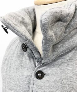 THE SHOP TK ザ・ショップ ティーケー M メンズ 中綿ベスト ノースリーブ ジャケット パラシュートボタン留め 隠しフード 長袖 - グレー